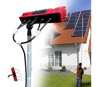 Kit de brosse de nettoyage réglable de 9 m pour panneaux solaires avec perche alimentée en eau pour panneaux solaires de 9 m de haut avec tuyau d'alimentation en eau de 20 m pour un lavage efficace