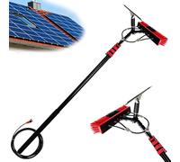 Kit de Brosse de Nettoyage télescopique à Eau, réglage de l'angle à 180°,avec rallonge et tête Pliable, for fenêtres, Panneaux solaires, Voitures, camions et toits(12FT)