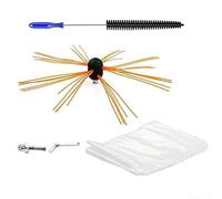 Kit de brosse de ramonage avec tiges en nylon flexibles pour nettoyage de cheminée, extracteur de suie, perceuse à tête orange (lot de 5 pièces)