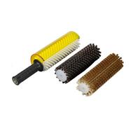 Kit de brosse de ski, axe de manche de brosse, kit de brosse de cire de snowboard avec 3 brosses en nylon, laiton, crin de cheval pour épilation, poignée de ski rotative kit à utiliser sur perceuse