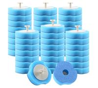 Kit de brosse de toilette jetable - 48 têtes de rechange pour brosse de toilette avec support, système de nettoyage efficace pour éviers, baignoires, lavabos et piscines.