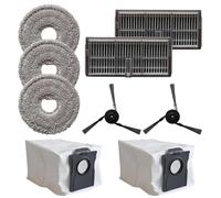 Kit de brosse latérale pour balai MOVA P50 Pro - Accessoires de nettoyage de sol de rechange pour aspirateur - Réutilisables - En microfibre - Filtre pré-moteur lavable