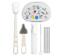 Kit de brosse pour biberon, avec égouttoir et outils de nettoyage - Brosse à récurer pour le nettoyage - pour couvercles, pailles, tire-lait, sucettes collectrices de lait maternel