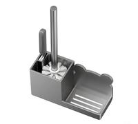 Kit de brosse WC murale pour salle de bain avec long manche et suceur plat conçu pour un nettoyage en profondeur et un rangement hygiénique (B)