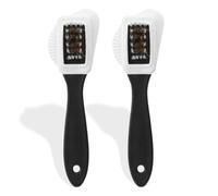 Kit de Brosses à Chaussures pour Daim, 2 Pièces, Brosse à Daim en Crêpe avec Gomme de Nettoyage, Brosse à Daim avec Manche, Brosse Multifonction à 4 Côtés pour Le Nubuck et Le Daim