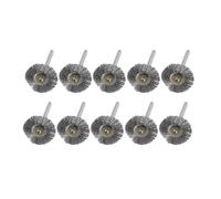 Kit de brosses à roues, 10 pièces, disque de brosse métallique en acier inoxydable/laiton/Nylon de 22mm, tige de 3.0mm for accessoires d'outils rotatifs(10pcs Brass Brush)