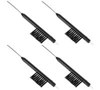 Kit de Brosses de Nettoyage pour Appareil Auditif 4 Pièces Noir | Caoutchouc Abs Nylon, Brosse Magnétique et Outil pour Batterie, Format Mini