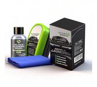 Kit de brosses de nettoyage pour film d'huile de pare-brise de voiture, tableau de nettoyage pour vitres automobiles avec liquide intégré, kit de nettoyage 2 en 1 pour vitres avec chiffon en