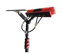 Kit de brosses de nettoyage pour télécommandes de 5 m - Poteau de nettoyage de vitres 3 en 1 avec tête de brosse de 55 cm, système en aluminium pour un nettoyage facile des fenêtres à grande portée