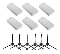 Kit de brosses latérales et filtres de rechange, compatible avec les aspirateurs robot ILIFE V3s V5 V5s, V5s Pro, comprend 6 pièces, 3 brosses gauche et 3 brosses droites plus ensembles de filtres