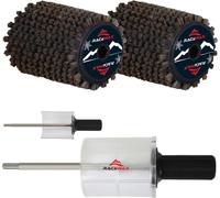 Kit de brosses rotatives RaceWax en nylon, crin de cheval ou cuivre Brosse rotative 200mm SpeedStick - Brosse : 2x crin de cheval+stick