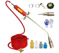 Kit de brûleur de mauvaises herbes pour chalumeau au propane, tuyau de 1,2 m pour désherbage de flamme, toiture, dégivrage et déneigement, buse de diamètre 5,1 cm, lance-flamme portable pour mauvaises