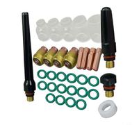 Kit de brûleur de soudage TIG 33 pièces pour WP17 18 26 pour | Lot de 33 lentilles de gaz, pince de serrage, buse en céramique, compatible WP17 WP18 WP26, série DB SR