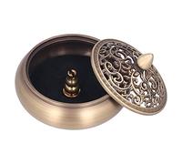 Kit De Brûleur D'encens En Métal, Brûleur De Cônes De Sable Moderne, Brûle du Bois D'agar, du Charbon De Bois, De L'encens En Poudre Blanche, Cuivre Fabriqué à la Main Avec Finition Antirouille, Porte