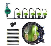 Kit de brumisation avec buses Et Minuterie, Système de Brumisation avec extension de buse flexible 20cm, Système de refroidissement brumisateur, avec Buse Brumisateur + (Size:30M(98.4ft)+50 nozzles)