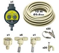 Jardibric - Kit Brumisation Extérieur 10 m - 2 Bars - Temporisateur - Buses Anti-Goutte