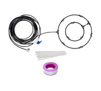 Kit de brumisation de refroidissement extérieur - Pulvérisateur multi-buses avec tuyau de 8 mètres - Ventilateur portable pour patio, jardin, niche pour chien, barbecue, jardin, camping et tente