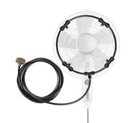 Kit de brumisation de ventilateur de refroidissement extérieur avec câble de nébulisation de 3 m et 5 buses en laiton avec valve de contrôle de l'eau (ventilateur non inclus)