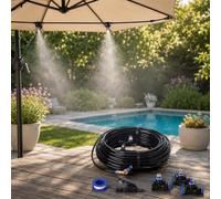 Kit de Brumisation Extérieur 20 m - Système de Rafraîchissement par Micro-Gouttelettes pour Terrasse, Pergola, Patio, Serre et Jardin