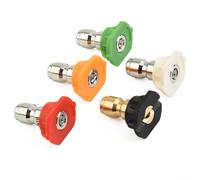 Kit de buse à connexion rapide de 6,35 mm pour nettoyeurs haute pression 5 pièces, y compris degré quinze degrés, vingt-cinq degrés, quarante degrés et embout de savon