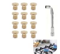 Kit de buse de cuisinière à gaz 12 pièces, jet en laiton 0,5/0,7/0,8/0,9/0,95/1,1 mm avec manchon, pour conversion d'injecteur de brûleur de cuisinière GPL