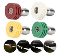 Kit de buse de nettoyage haute pression avec quatre angles de pulvérisation 0 15 25 40 degrés et cinq tailles d'ouverture 1,0 mm à 2,0 mm (1,2 mm)