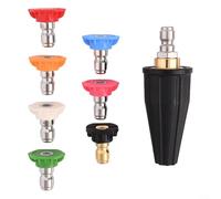 Kit de buse de turbine rotative avec 7 buses pour nettoyeur haute pression, pression d'eau de 4000 psi, acier inoxydable antirouille et cuivre, conçu pour les allées, les patios et le nettoyage des