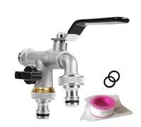 Kit de buse d'eau horticole en cuivre prenant en charge la configuration à double sortie pour adaptateurs de tuyau et de robinet de 1,27 cm (noir)