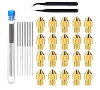 Kit de buse en acier inoxydable pour imprimante 3D ABS Pla Petg 1,75 mm Filtre à filament Nettoyant Bloque la poussière Utile pour A6 A8 Cr-10 Ender 3 I3 buses hotend Pièces 3D distinctives