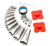 Kit de Buse Joint Calfeutrage, Finisseur de Calfeutrage Acier Inoxydable, 20 Pièces Buses de Finition de Calfeutrage, Embout Applicateur de Buses, pour Fenêtre de Cuisine ou Salle de Bain - Argent
