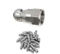 Kit de buses de jet d'égout en acier inoxydable, 1 trou avant et 3 ou 6 trous arrière, plusieurs tailles d'emballage(1 Hole in Front/6 Holes in Back Inner Diameter 22mm,5pcs)