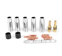 Kit de buses de soudage et de pointes de contact 20 pièces/ensemble, accessoires de brûleur MAG MIG MB15 MB14 de 12 mm 0,8 mm, buses de pistolet de soudage en acier et cuivre de