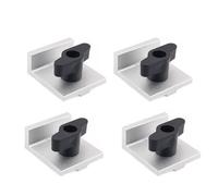 Kit de butée bidirectionnel en T pour le travail du bois - Ensemble de 4 rails de guidage en aluminium, 3,8 x 4,1 cm, anodisé argenté