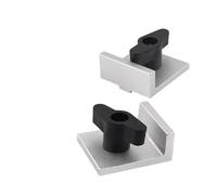 Kit de butée courte bidirectionnelle pour travail du bois en T - Ensemble de 4 blocs de limitation de rail de guidage en aluminium, 0,12,7 x 0,1587,5 cm, anodisé argenté