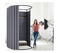 Kit De Cabine D'Essayage pour Magasin De Vêtements - Cabine D'Essayage Mobile - Rideau D'Intimité avec Rail D'Atterrissage en Métal Et Crochet À Boule pour Bureau,Dark Gray-100x95x200cm