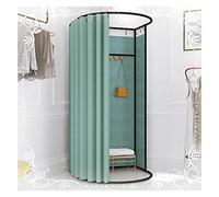 Kit De Cabine D'Essayage pour Magasin De Vêtements - Cabine D'Essayage Mobile - Rideau D'Intimité avec Rail D'Atterrissage en Métal Et Crochet À Boule pour Bureau,Green-85x80x200cm