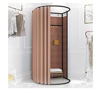 Kit De Cabine D'Essayage pour Magasin De Vêtements - Cabine D'Essayage Mobile - Rideau D'Intimité avec Rail D'Atterrissage en Métal Et Crochet À Boule pour Bureau,Light Brown-100x95x200cm