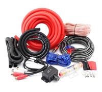 Kit de câblage complet pour amplificateur de voiture avec contrôleur de niveau de caisson de basses à distance - Câble d'alimentation/de terre CCA 1000 W, câble RCA, fil de haut-parleur, fusible 60 A