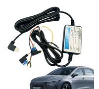 Kit de câblage de caméra de tableau de bord de voiture, adaptateur USB C 12V 24V à 5V 2,5a, chargeur à 3 cœurs, accessoires de véhicule multifonctionnels | Alimentation électrique stable pour équipeme