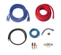 Kit de Câblage pour Amplificateur 1000W - Caliber CPK15D - Subwoofer, Audio et Caisson de Basse Amplifié - Kit câble Complet avec fusible et cosses pour Installation Auto