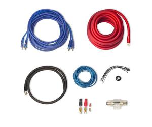 Kit de Câblage pour Amplificateur 2000W - Caliber CPK25D - Subwoofer, Audio et Caisson de Basse Amplifié - Kit câble Complet avec fusible et cosses pour Installation Auto
