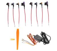 Kit de Câblage pour Caméra Embarquée 12v 24v vers 5v ABS | Tension, Enregistrement Timelapse, Installation Facile, pour Voiture et Camion, Kit Fusible