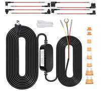 Kit de Câblage pour Caméra Embarquée,Mini Chargeur pour Caméra Embarquée,Protection Basse Tension 12-24V CC vers 5V/2.5 A,Surveillance du Stationnement 24 h/24 avec Fusible