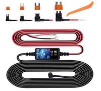 Kit de câblage pour caméra embarquée,Mini USB,fusible pour Dashcam,Plozoe 12V-30V à 5V,câble d'alimentation pour Chargeur de caméra de Tableau de Bord,Cadeau 4 fusibles et Outil d'installation (30 m)