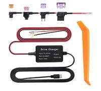 Kit de Câblage pour Dashcam, Mini USB/Micro USB/Type C, Hardwire Kit 12V-30V à 5V avec Protection de Batterie, Chargeur pour Caméra Voiture, Câble d'Alimentation pour Stationnement 24H