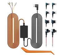 Kit de câblage WOLFBOX USB C 4A 3,5 m pour toutes les caméras de tableau de bord WOLFBOX, conversion 12-24 V à 5 V, avec protection contre la décharge de batterie.