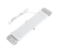 Kit de câble d'extension d'alimentation ARGB 24 Broches 18 AWG Fil plaqué Argent adressable Cordon d'alimentation RVB synchronisation PC avec Tube en Silicone Longueur 265 mm 10,4