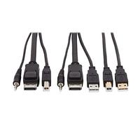 Kit de câble DisplayPort KVM 4K USB 3,5 mm Audio 3 x M/USB M/1,8 m