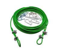 Kit de Câble en Acier Inoxydable Fil d'acier de 3 mètres à 20m, câble métallique Flexible enduit PVC vert, en acier inoxydable for corde linge, serre, support raisin, hangar(3 meters)