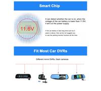 Kit de câbles câblés pour caméra embarquée de voiture 12/24 V vers 5 V, 3,2 m, pour rétroviseur DVR